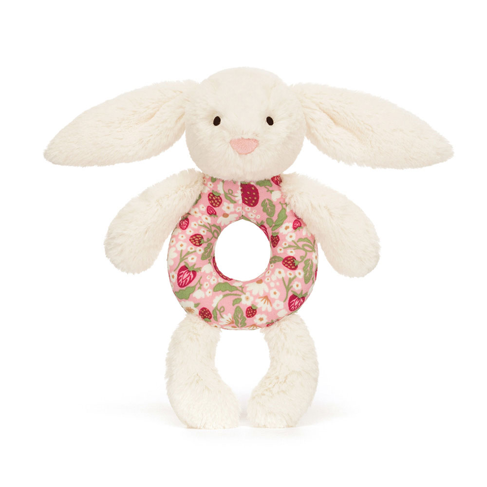 Blossom Cream Bunny 'Berry' Ring Rattle, View 4